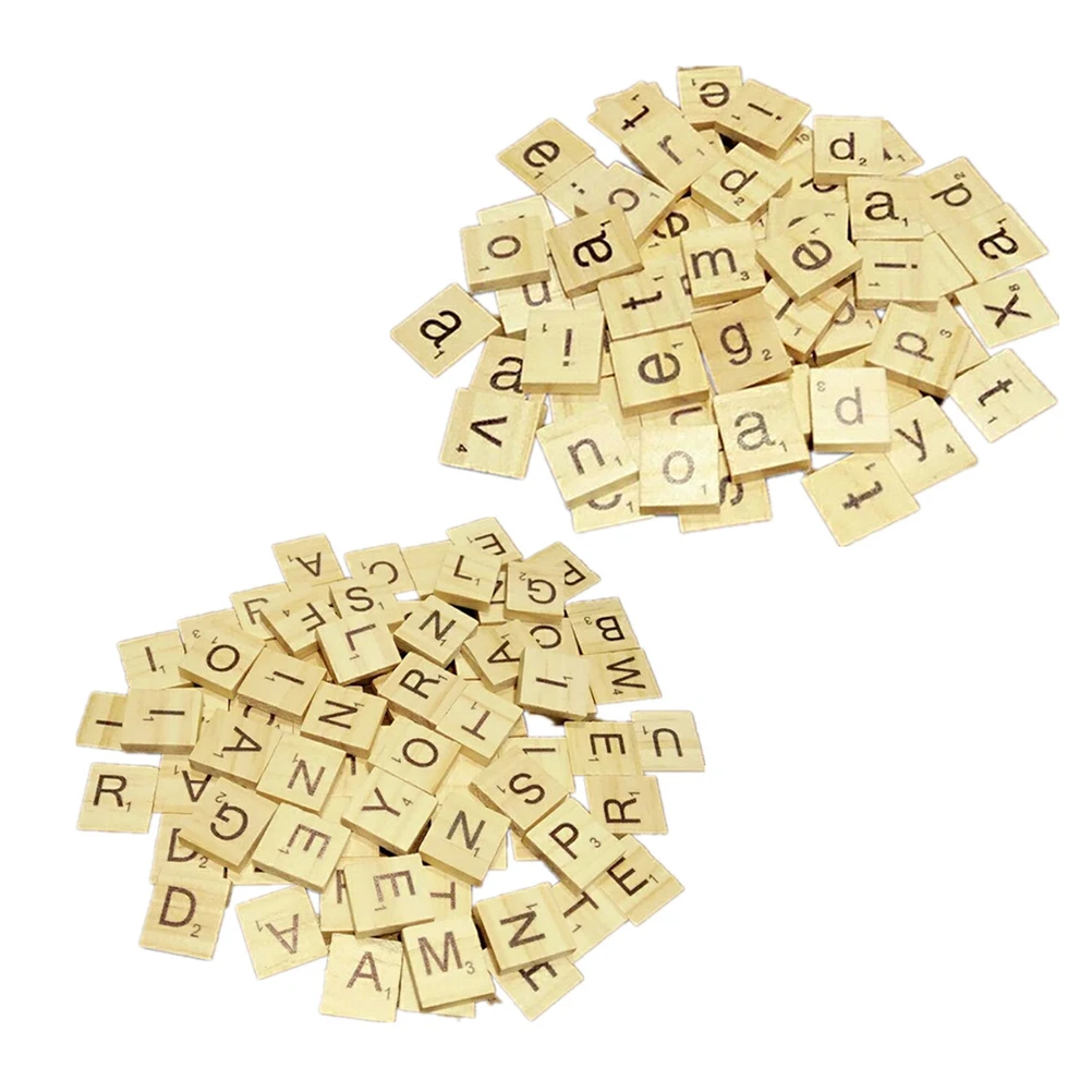 

200pcs Wooden Alphabet Blocks Early Education Puzzle Letter Chips English Learning Toys Kids Game Educational Montessori