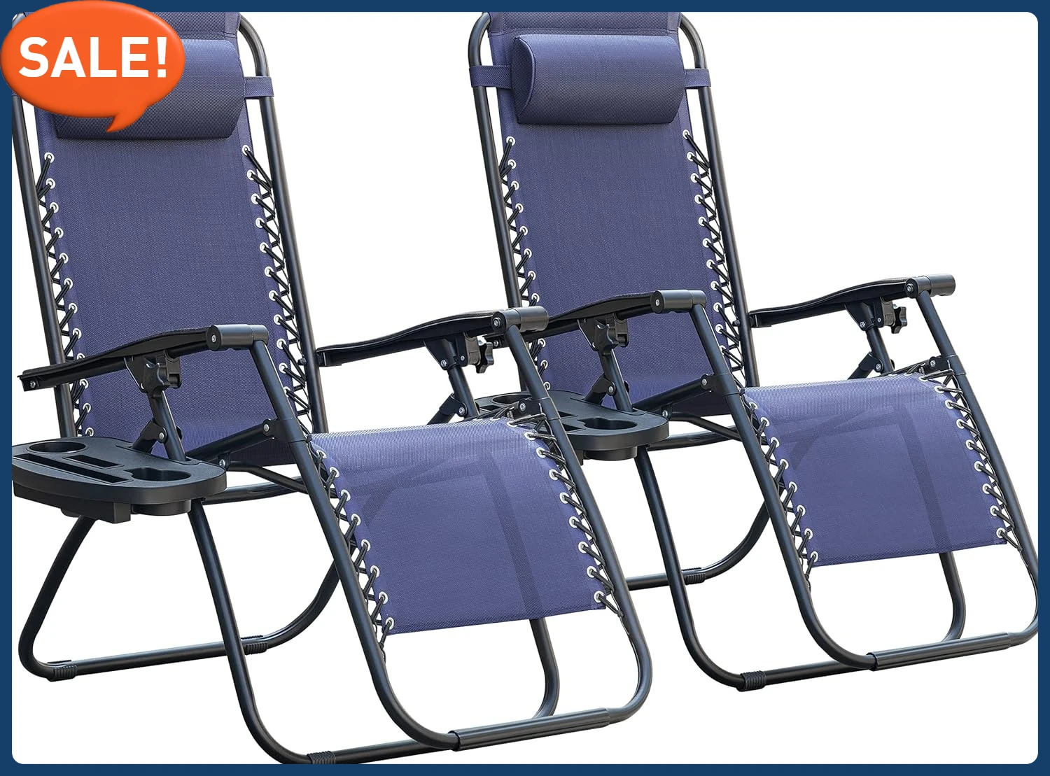 

Zero Gravity Chair Patio Folding Lawn Outdoor Lounge Gravity Camp Reclining Lounge Chair with Cup Holder Pillows