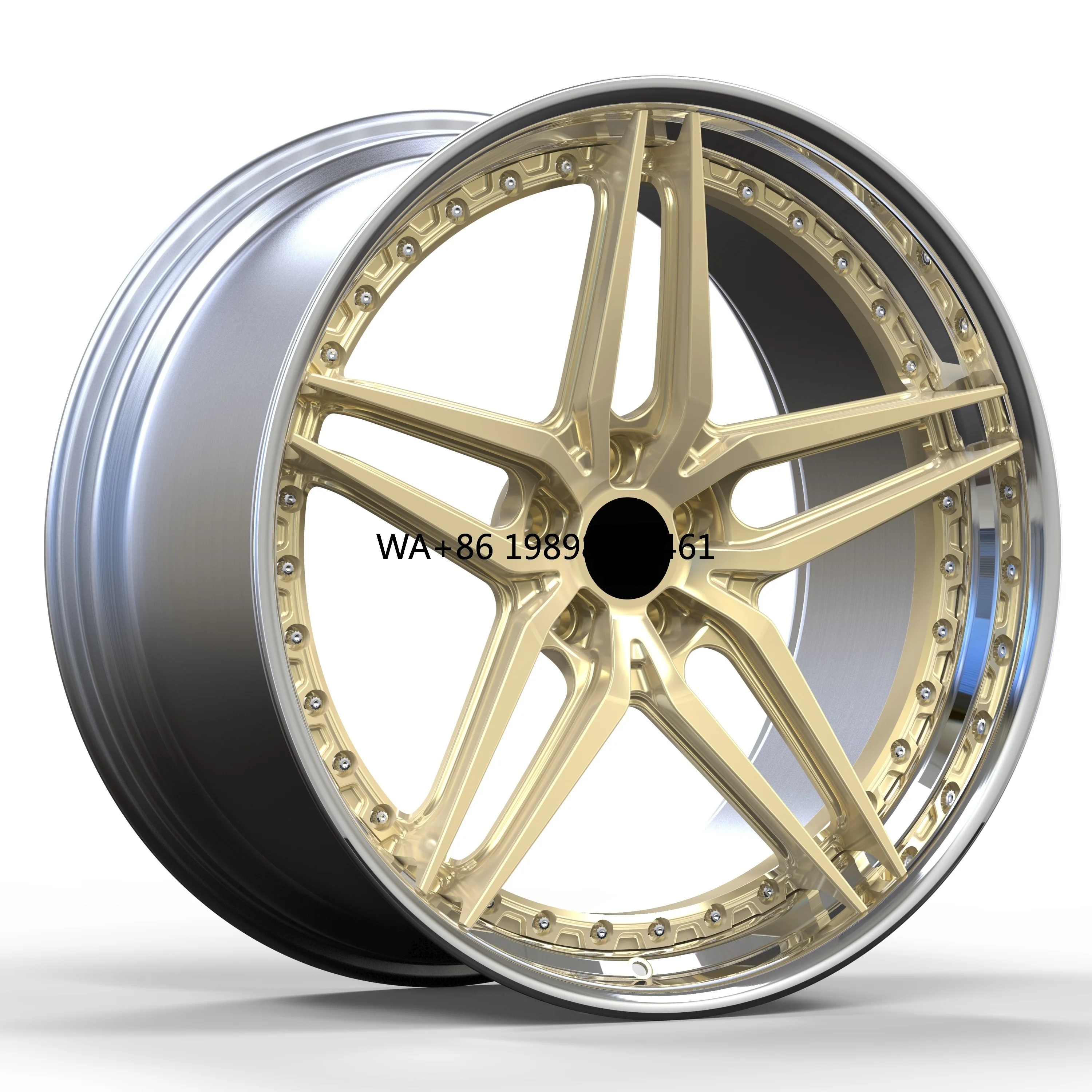 

15-24Inch 5x112 5X120 5X114.3 Forged 2 Piece Rims Hubs Custom 6061-T6 Wheels