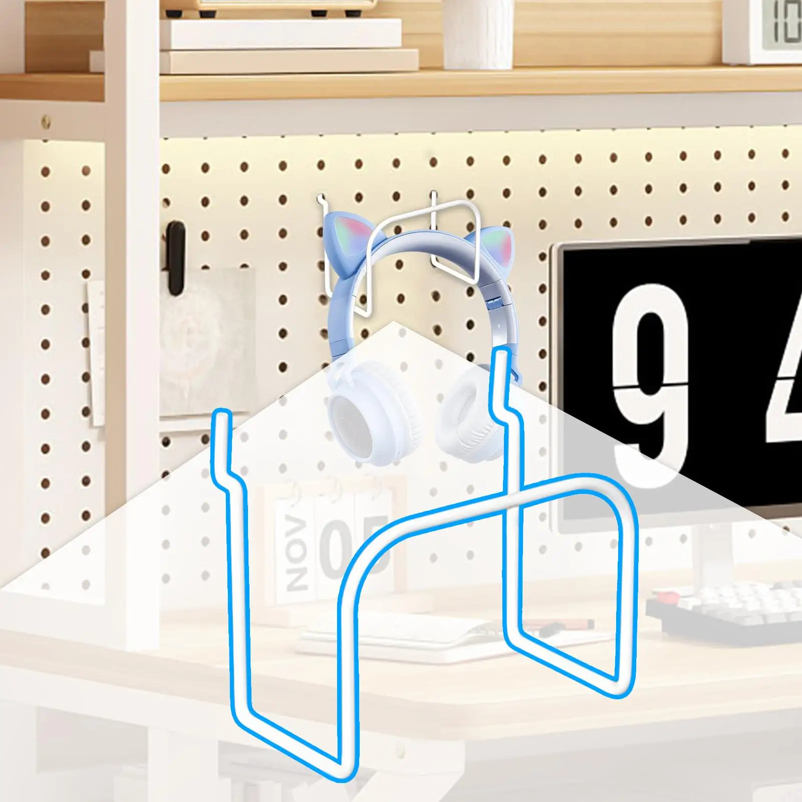 Ganchos de Metal para tablero perforado, ganchos para herramientas, soporte de Metal para auriculares, corbata, entrenamiento, cocina, taller, garaje, arte, artesanía, ajuste espacial