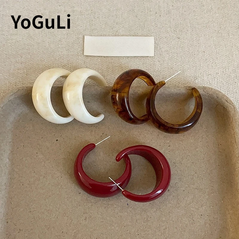 

Fashion Jewelry Sweet Korean Temperament Resin Geometric Earrings For Women Party Gifts Simply Design Ear Accessories
