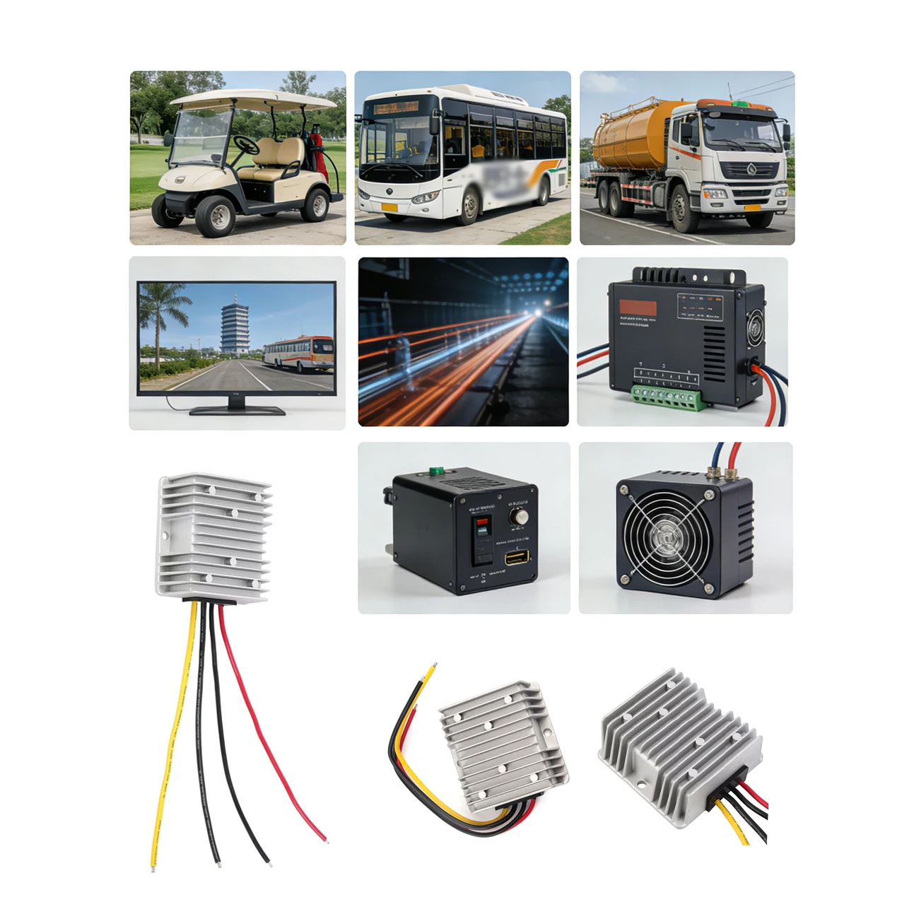 Voltage Regulator Transformer DC 48V 36V To DC 12V 10A 20AStep Down Buck Module Power Converter For Golf Cart Bus Truck