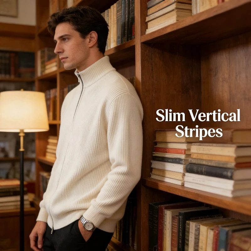 

Fall/Winter 2026 New Men's Sweater Knit Cardigan Jacket Warm Slim-fit Solid Color Coat