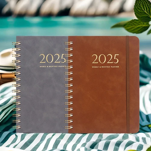 2025 2027 플래너 노트, A5 어젠다 영어 내부 80gsm, 월, 주, 일 학용품 문구