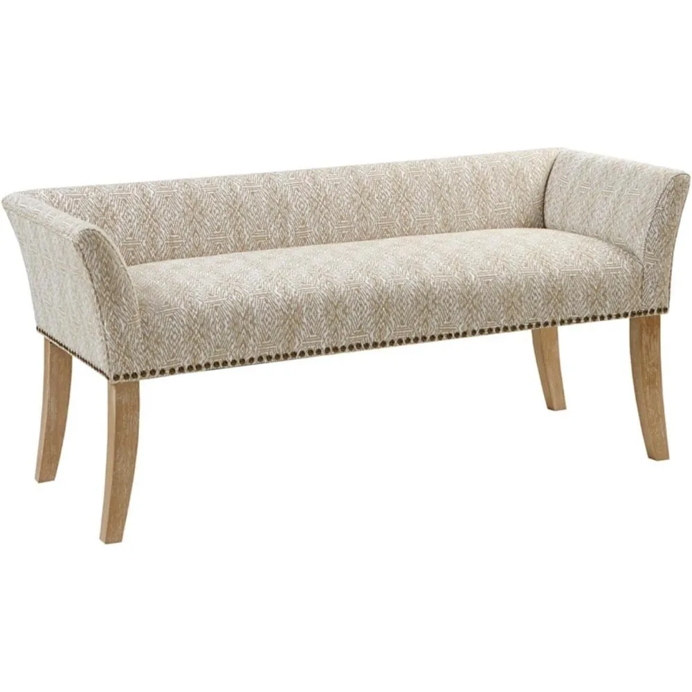 

Madison Park Welburn Upholstered Entryway Accent Bench with Back, Nailhead Trim, Padded Seat Mid-Century Bed End Bench