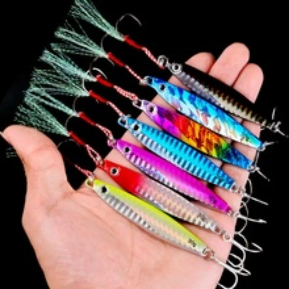 Metal Jig Fishing Lure 22g Shore Cast Hook Swimbait Artificial Bait Laser Cover Pesca Sea Pike Bass Accessories Spinning Tackle image 5