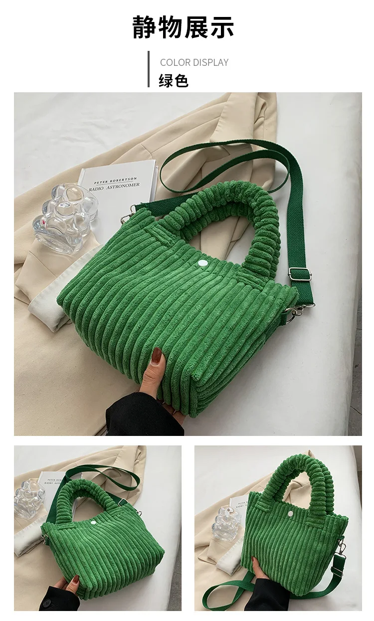 Damen 2026 Herbst-Winter Neuer Stil Koreanische Ins Denim Samt Plüsch Schulter-Umhängetasche Hochwertige Handtasche für Frauen – Detail 23