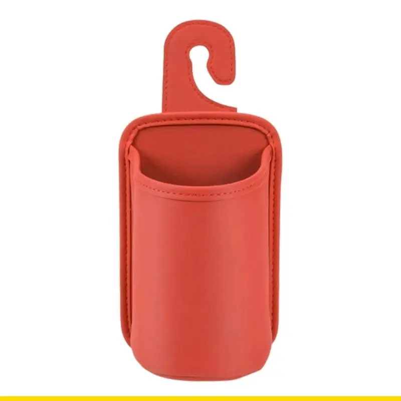 SZCH Upgrades PU Leather Car Hook with Build In Cup Holder Vehicle for Convenient Travel Accessories