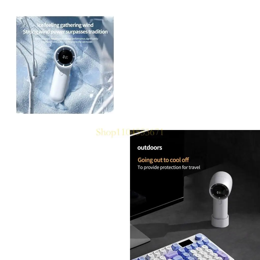 Venda Flash Ventilador portátil com bateria 3000mah, ventilador recarregável com display digital, ventilador pequeno e