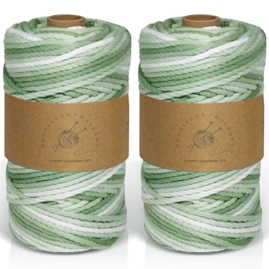 

2PCS 3mm Macrame Cordx109 Yards 100% Cotton Ombre Macrame Rope Cord for Plant Hanging Wall Hanging Wall Hanging DreamcatcherHan