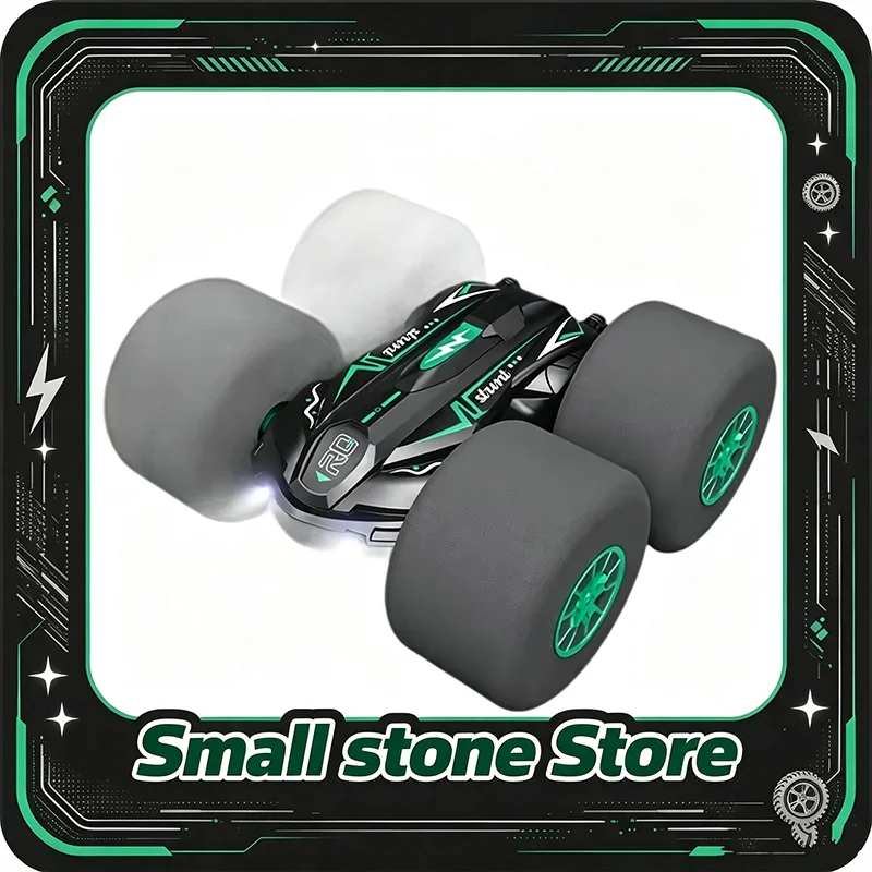 2.4G RC Stunt Vehicle, Sponge Cushion Tires, 360° Rotation, Double-Sided Rolling, Rechargeable Drop Resistant Indoor Toy for fan