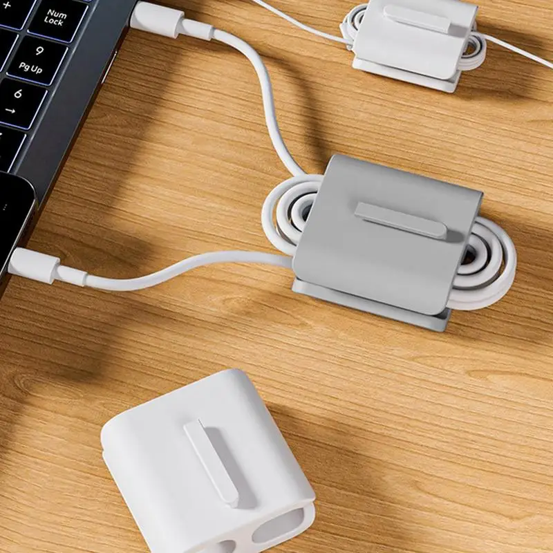 Clips de support de câble pour l'électronique efficace, petit câble de charge, clip d'images, écouteur, évalué, extérieur, enrouleur de câble, 2 pièces