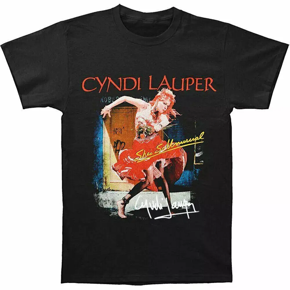 She's So Unusual Cyndi Lauper Shirt Black Cotton Unisex S-345XL - Free Shipping