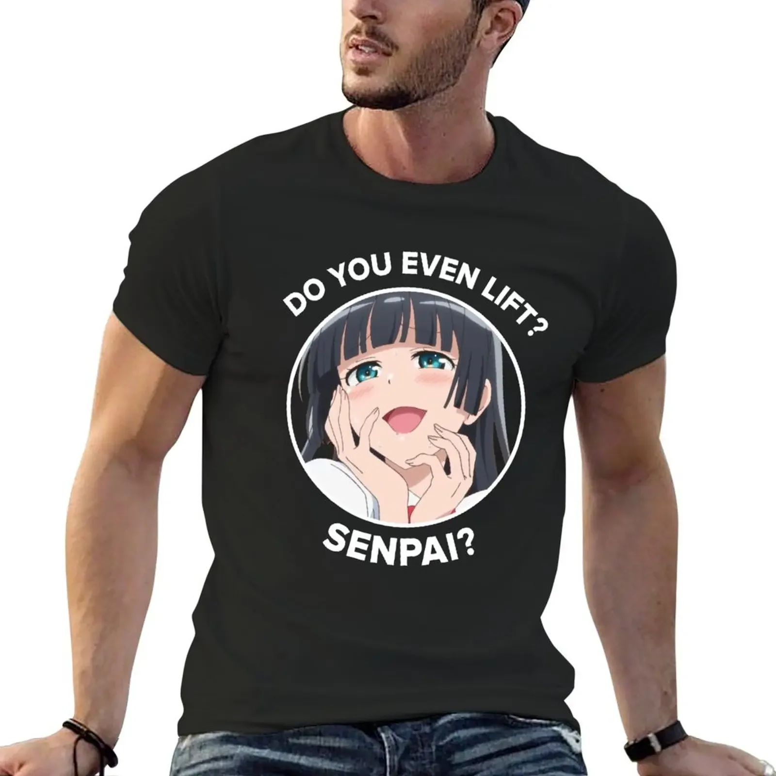 Dumbbell Nan Kilo Moteru? Do you even lift, senpai? Akemi Souryuuin T-Shirt baggy shirts korean fashion mens clothes