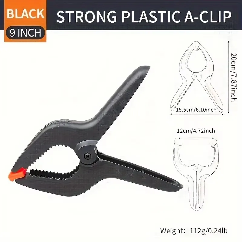 3/4/6/9 inch Houtbewerkingsklemmen van plastic, nylon veerklemmen voor achtergrond, houtbewerking, fotografie, knutselen, kunst en doe-het-zelf - afbeelding 2
