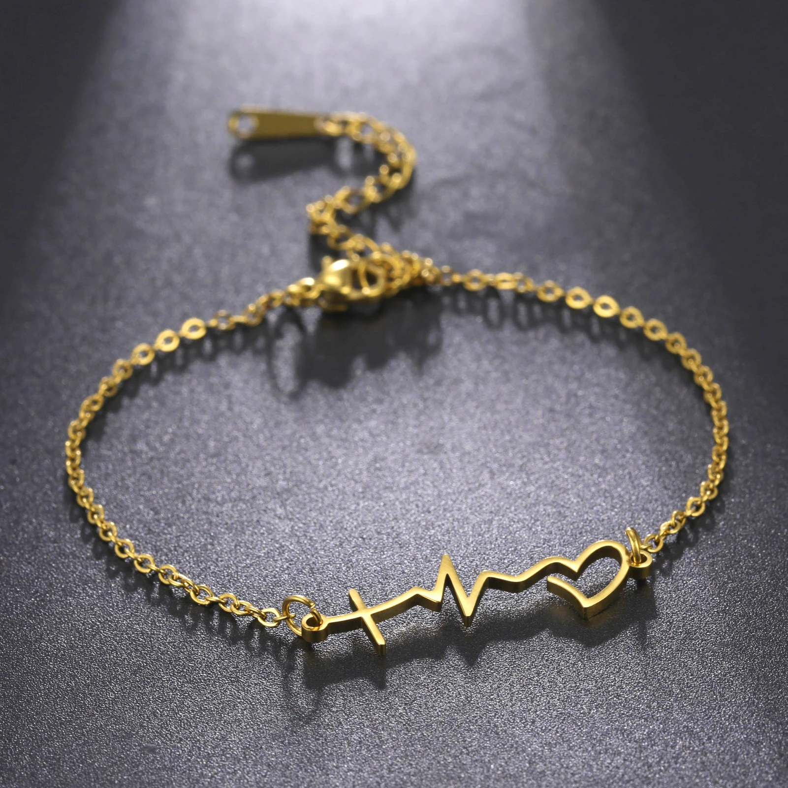 Kkjoy Mode Edelstahl Fußkettchen für Frauen Männer Silber Farbe Buchstaben Symbol Fuß kette einfachen Schmuck weiblichen Strand Accessoires – Detail 10