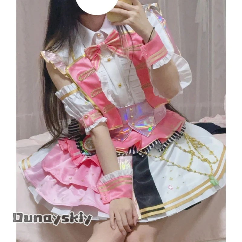 

MAG COS^Momoi Airi Costume New Idol Uniform Pink Cake Dress Wigs Halloween Cosplay Anime Game Project Sekai Fifth Anniversary