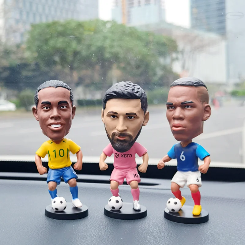 Football star doll car ornament gives boys gifts C Ronaldo star week character Neymar shaking his head doll