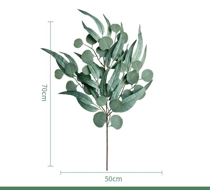 Artificial Leaf Silk Eucalyptus Phoenix Branch Plants Balcony Garden Decoration Fake Green Plant Simulation Leaves Eucalyptus