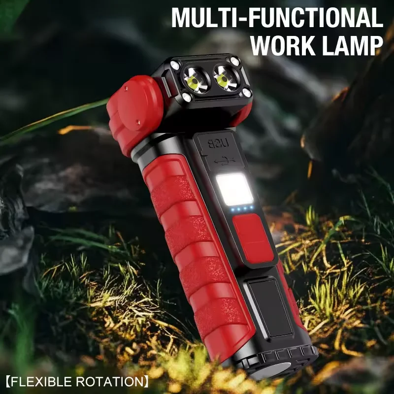 

Portable High Power Flashlight Multifunctional Work Light with Clip Super Bright Pocket Torch Light LED Magnetic Mini Keychain