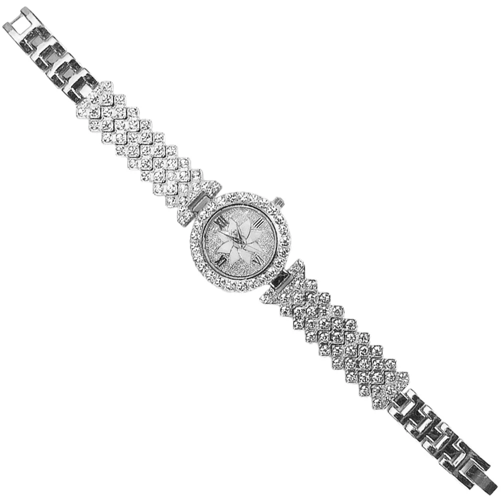 ساعة يد نسائية مرصعة بحجر الراين أنيقة بحزام معدني ساعة يد رائعة كاجوال للسيدات هدية مزخرفة لها