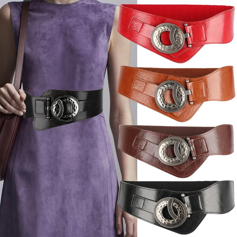 

New Oblique Wide Belt For Dress Girdle Decorative Belts For Women Dresses Overcoat Belt Elastic Wide Belt Shaping Girdle