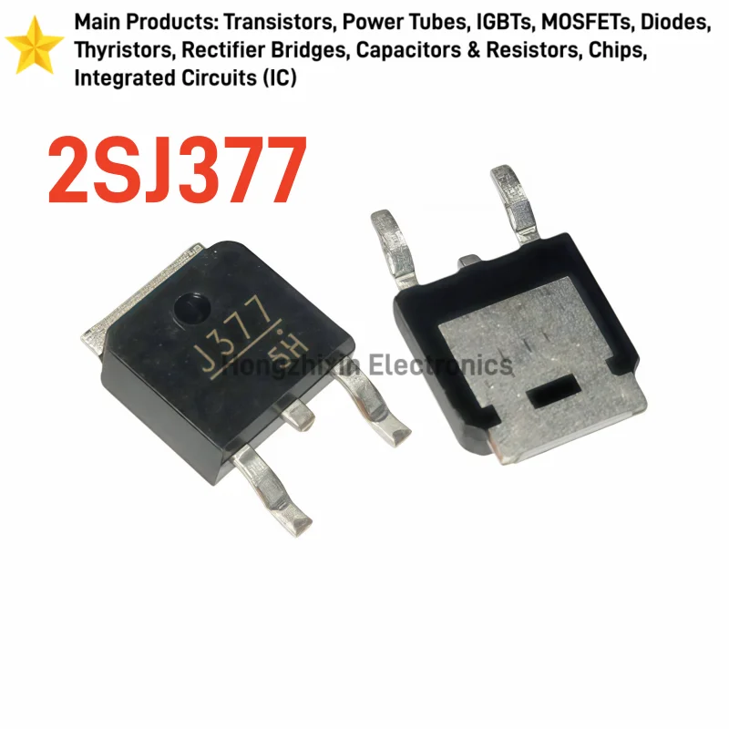 20PCS New 2SJ377 TO-252 J377 P-Channel MOSFET -60V 5A 160mOhm Power Transistor for DC-DC Converter Motor Drive Relay`