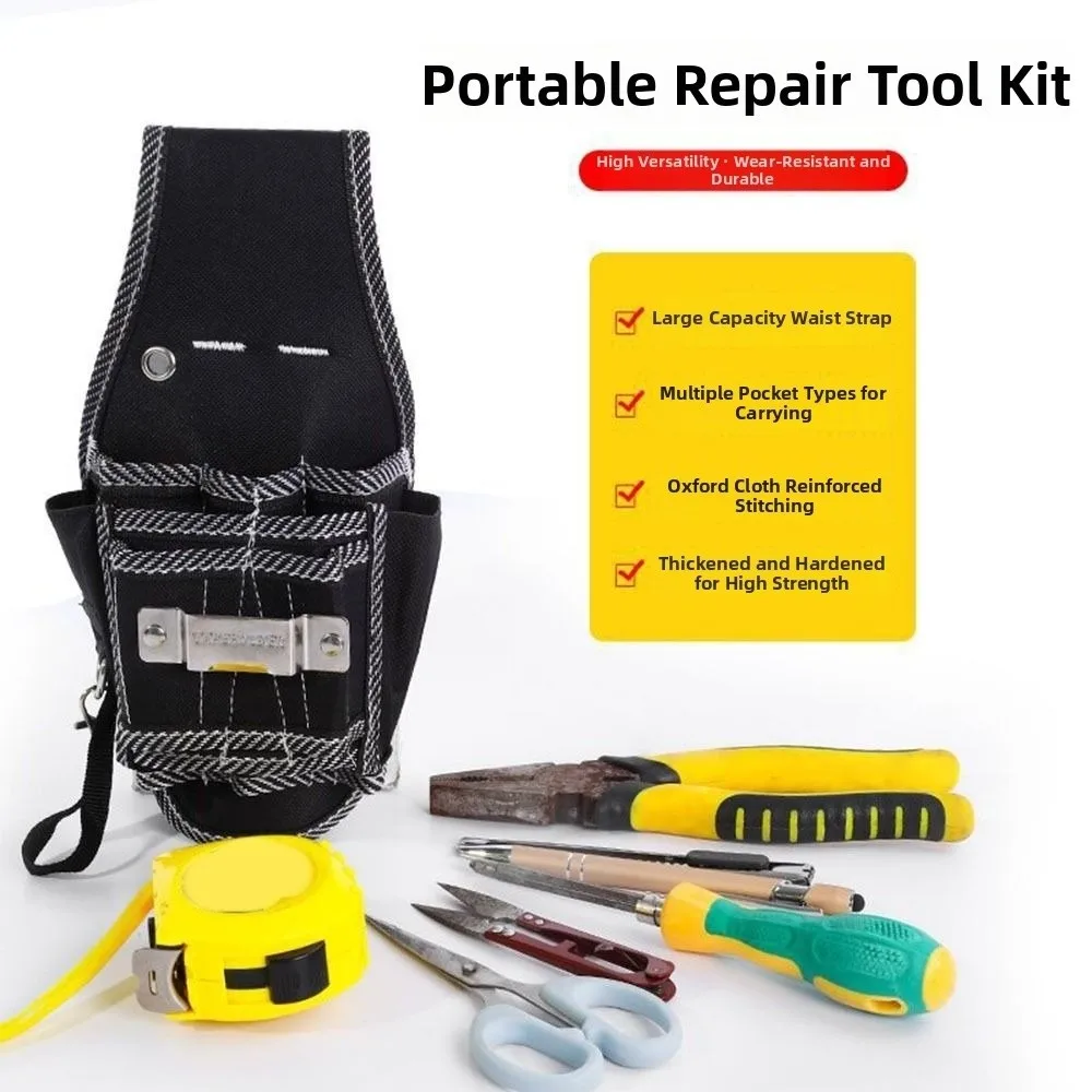 

Multi Pocket Tool Waist Pack Ergonomic Design Large Capacity Waist Pocket Pouch Wear-resistant Holds Tools Securely