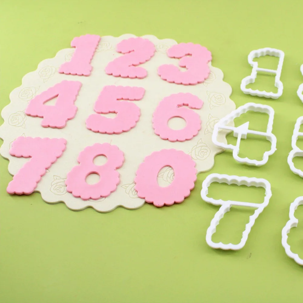 Cute Lace Number Pottery Cutters Clay Cutting Molds Ceramic Tools DIY Embossing Stencil for Polymer Clay Earring Making Accessor