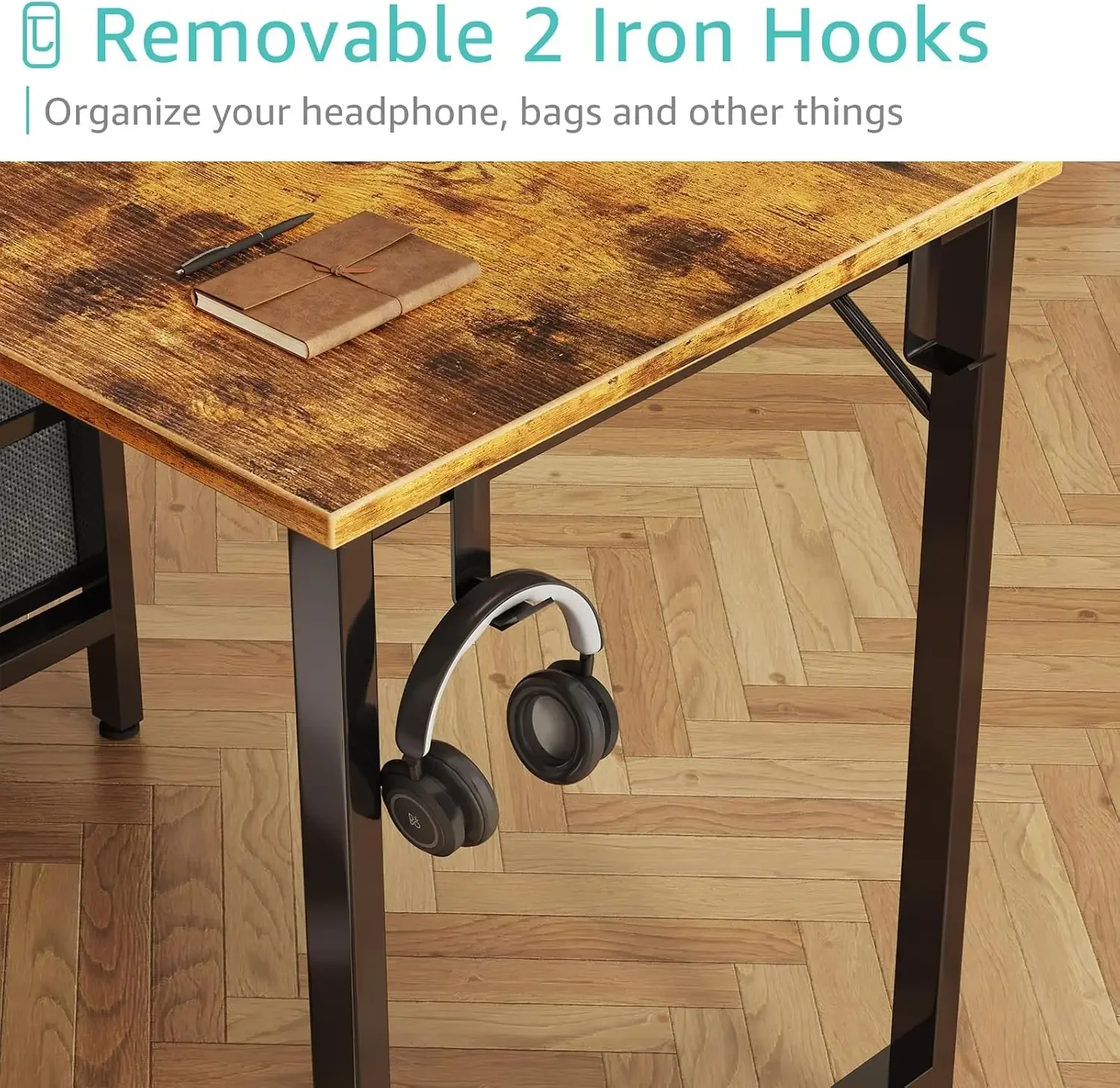 40 inch Computer Desk with 4 Drawers, Kids Student Small Desks for Home Office Small Space, Work PC Desk Table for Bedro