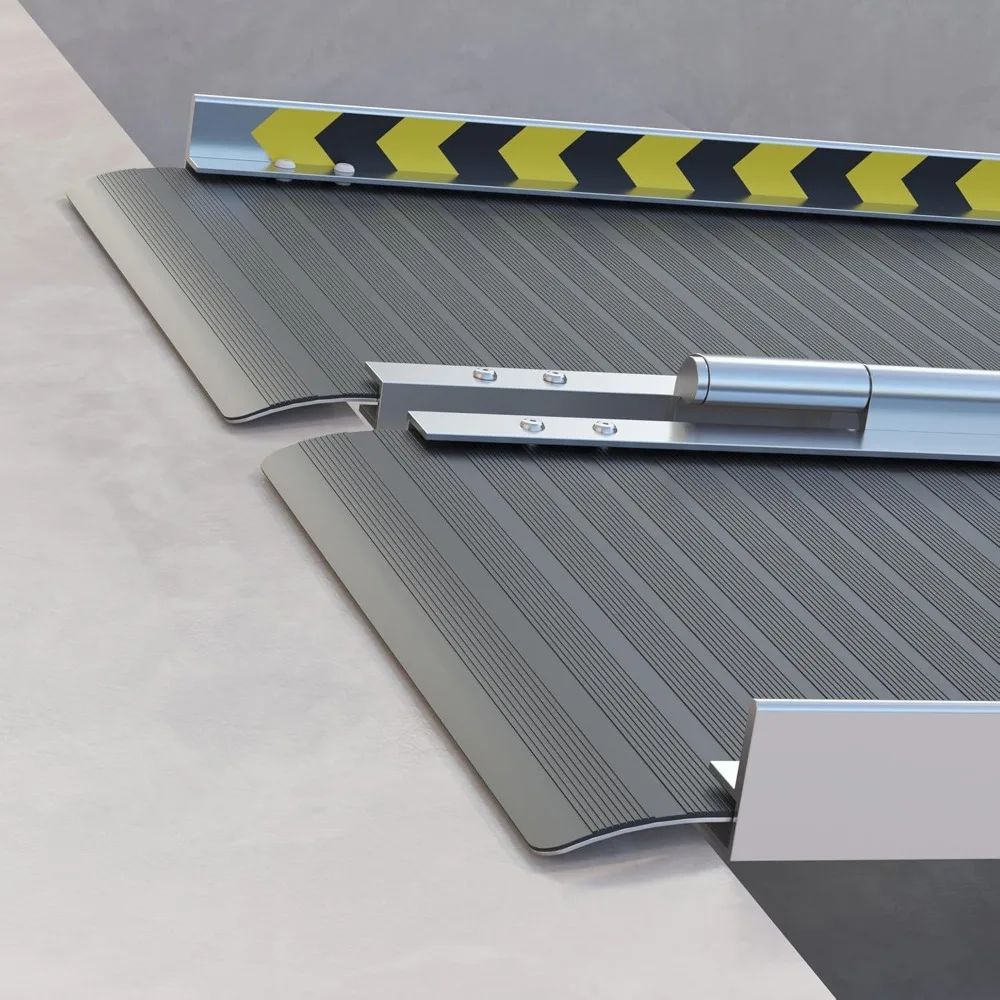 10FT Foldable Threshold Ramp, Aluminum Handicap Ramp with Non-Slip Surface, Transition Plates Above and Below, 600lbs Capacity