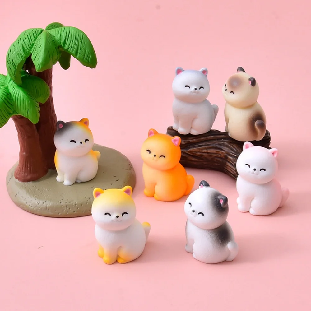 8 stuks schattige lachende kat - Bonsai Garden Miniature recensie en prijs