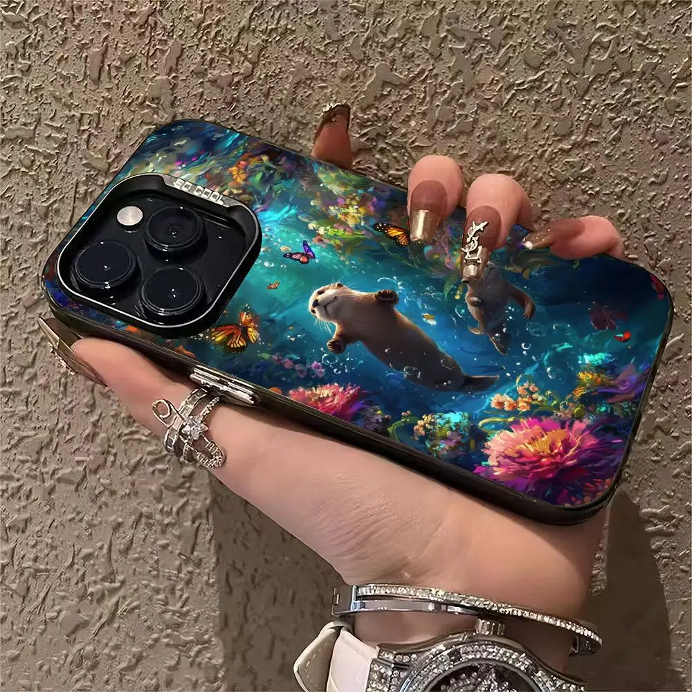 Casing ponsel motif air yang santai, cocok untuk iPhone 17 16 15 14 13 12 11 Pro/Max/Plus, anti jatuh dan tahan benturan.