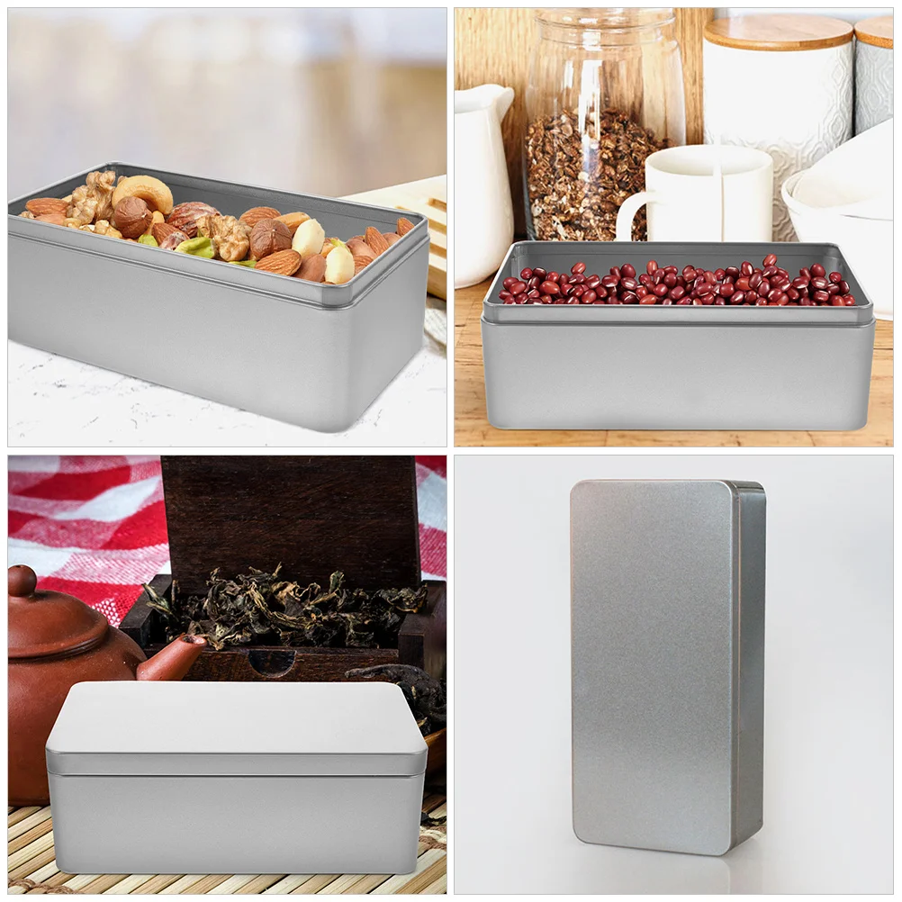 2 Stuks Blikken Dozen Rechthoekige Blik Opslag Containers Met Deksel Voor Thee Bladeren Snoep Koekjes Party Favor Blikken blikken Doos Met Deksel