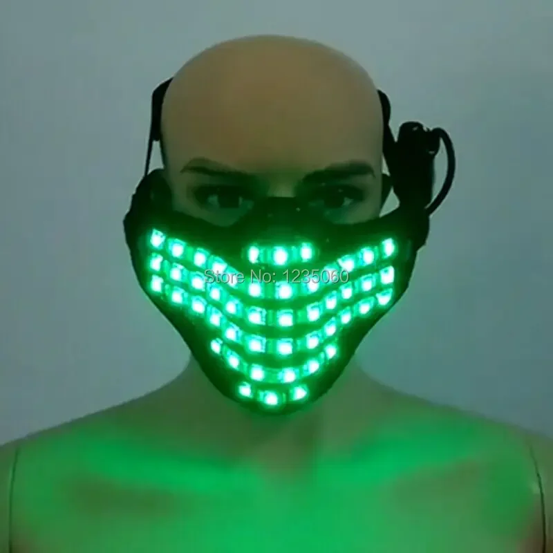 New Fashion LED Color Luminous Mask Halloween Christmas Party Mask Bar Night Stage Performance Props