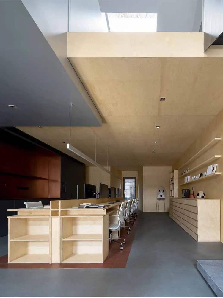 Mesa de escritorio moderna y sencilla, escritorio de madera maciza con agujeros, banco de trabajo de abedul, Nakajima