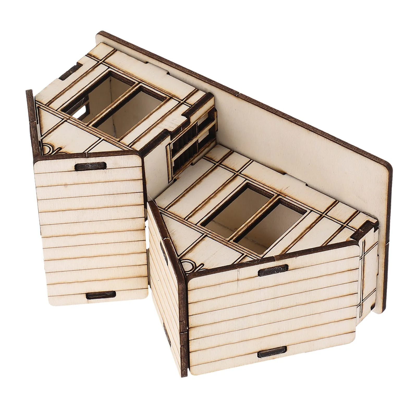 

Miniature House Building Kit Wooden DIY Unfinished Craft Puzzle for Decorative Display Sandbox Modeling Educational Creative