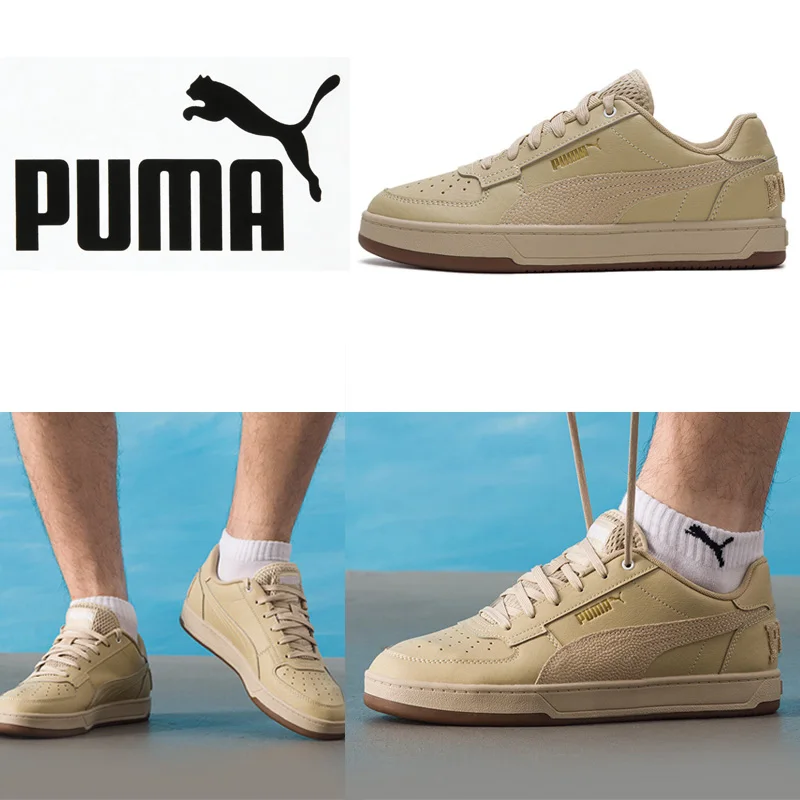 

Кроссовки PUMA унисекс Retro Low Top Skate 39508205, цвет Off White с золотистыми акцентами, кожаный верх, повседневная обувь