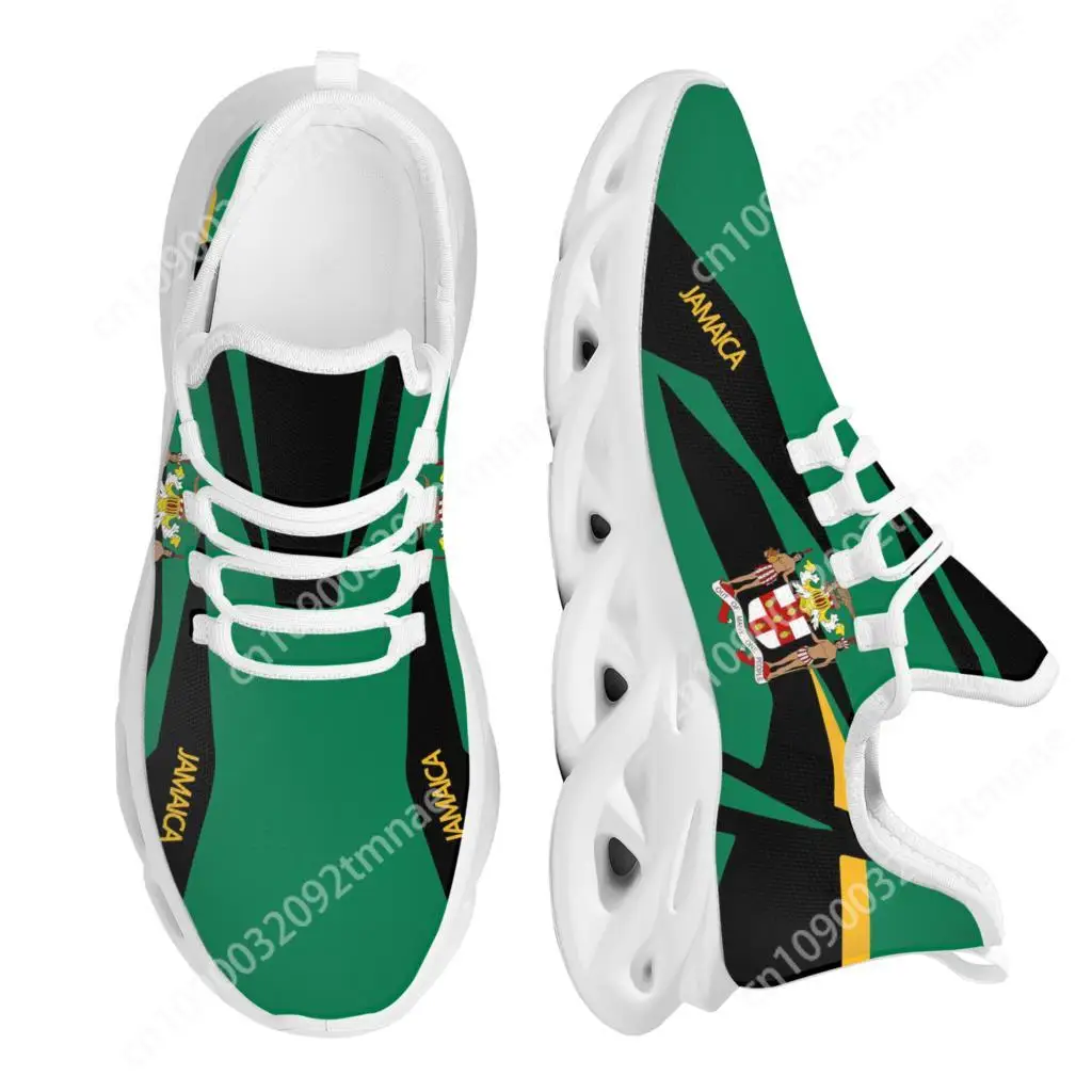 Custom  Comfortable Mesh Sneakers Creative Jamaica Flag Design Women Running Shoes Student Hiking Walking Shoes Gift Footwear