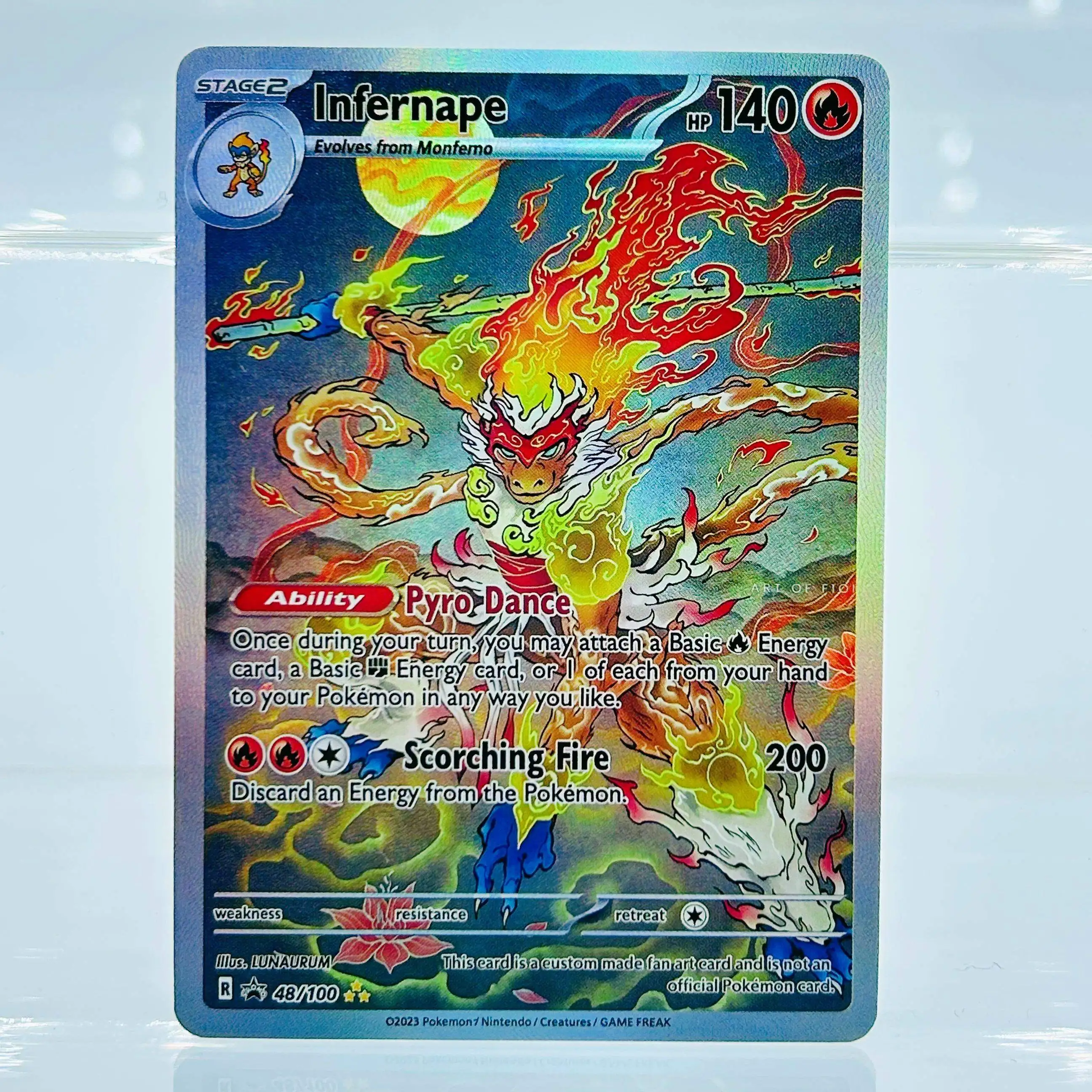 Infernape 48/100 English Version Collectible Grade DIY Foil Texture Nice Condition Premium Anime Collection Cards