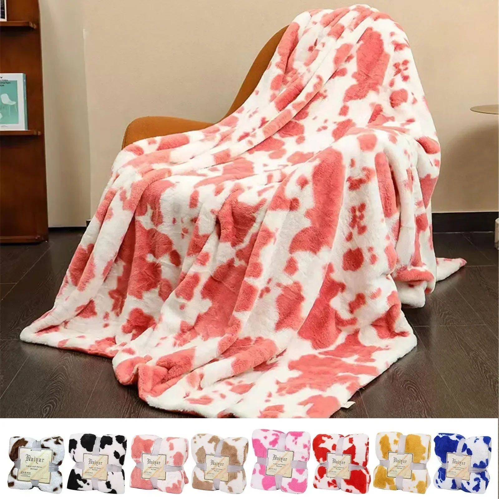 Cow Print Throw Blanket Non Shedding Thick Blankets Western Room Decor Super Soft Warm for Adults Kids Girl Throw Carpet