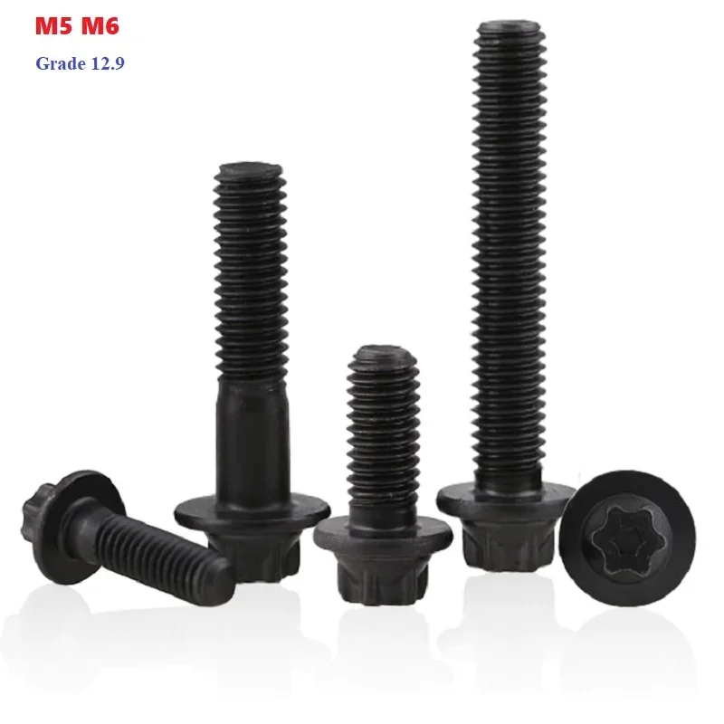 

Grade 12.9 Hexagon Bolt External Torx Head Flange Screws M5 M6 Black Profile Flange Head Bolt