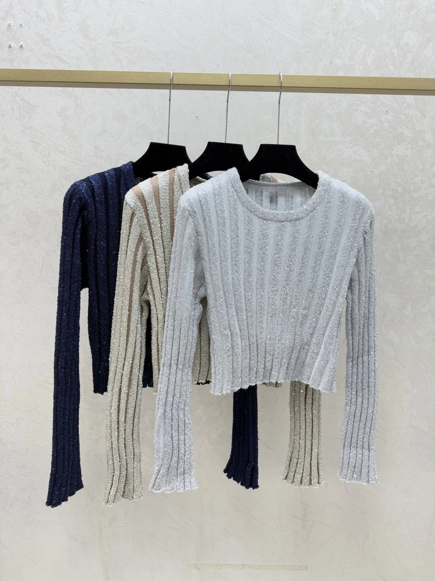 

Ранняя осень, новый высококачественный однотонный трикотаж с круглым вырезом и длинными рукавами для женщин