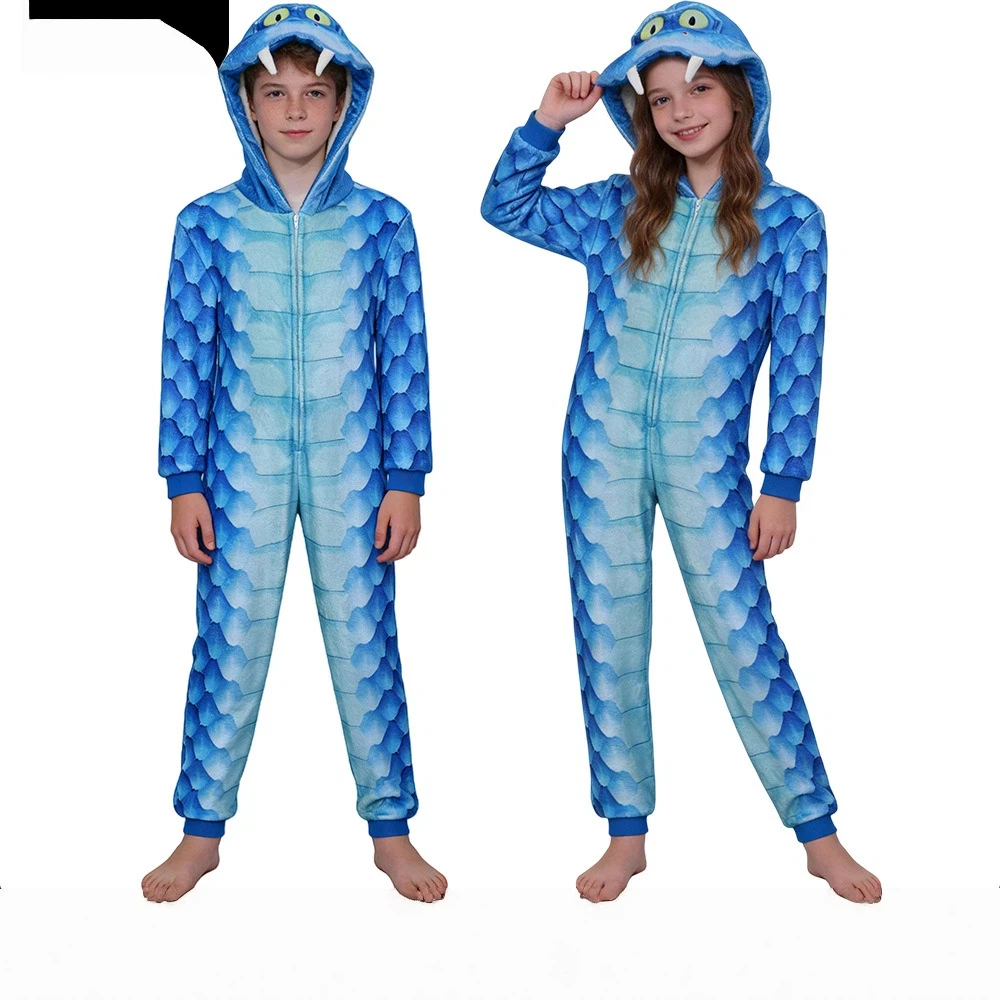 

Детский комбинезон-пижама Gary Snake Zootopia с капюшоном из кораллового флиса, мягкий и теплый, для дома и сна, для мальчиков и девочек