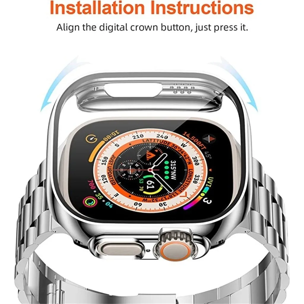 Correa y funda de acero inoxidable para Apple Watch, pulsera para iWatch serie Ultra 9, 8, 7, 6, SE, 5, 4, 49mm, 45mm, 41mm, 40mm, 42mm, 44mm