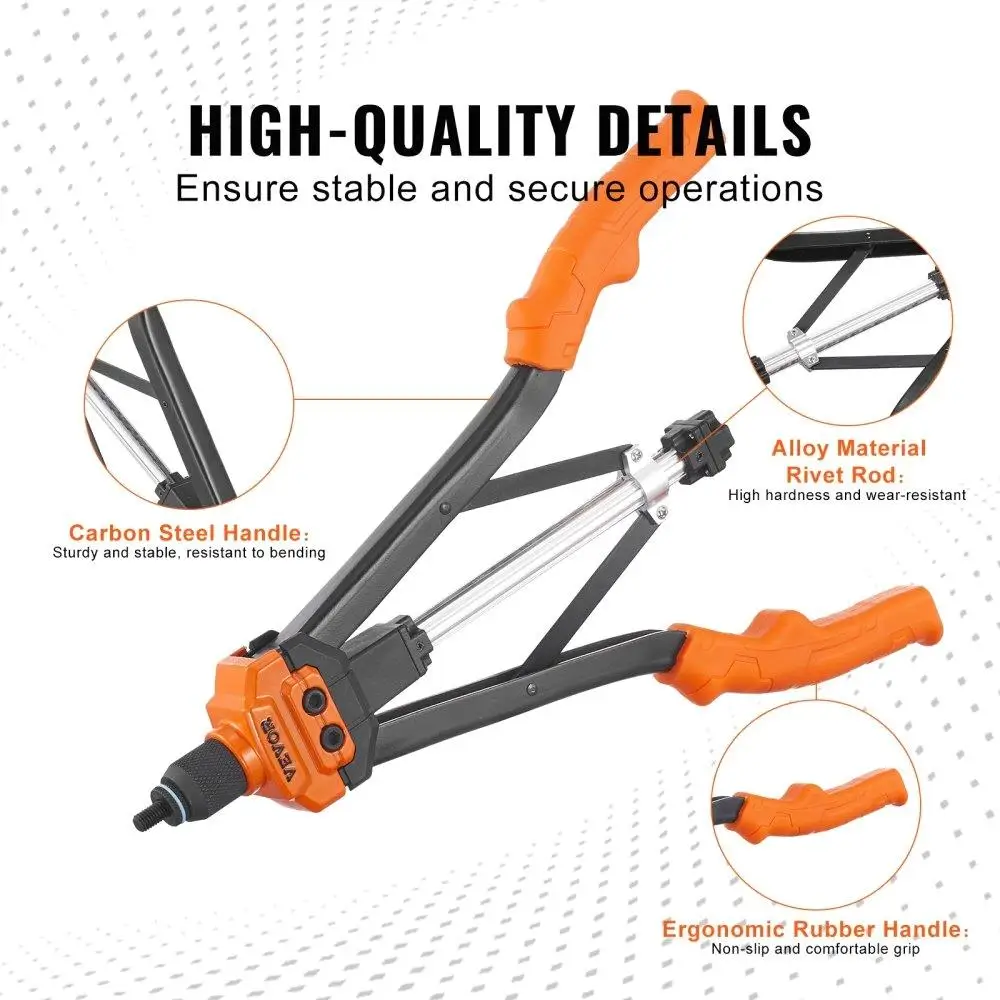 طقم أدوات مكسرات برشام ، سحب شبه تلقائي ، 16 حجم ، م 3 ، م 4 ، م 5 ، م 6 ، م 8 ، م 10 ، م 12 ، 20 ، 20 ، 18 ممسحة ، 16"