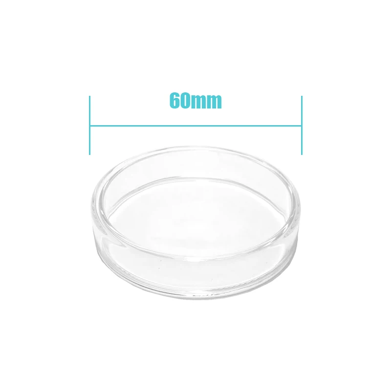 Petri Bacterial Culture Dish, Prato De Vidro De Borosilicato, Suprimentos De Laboratório, Bandeja De Alimentador, Recipiente Redondo, 90mm, 75mm,