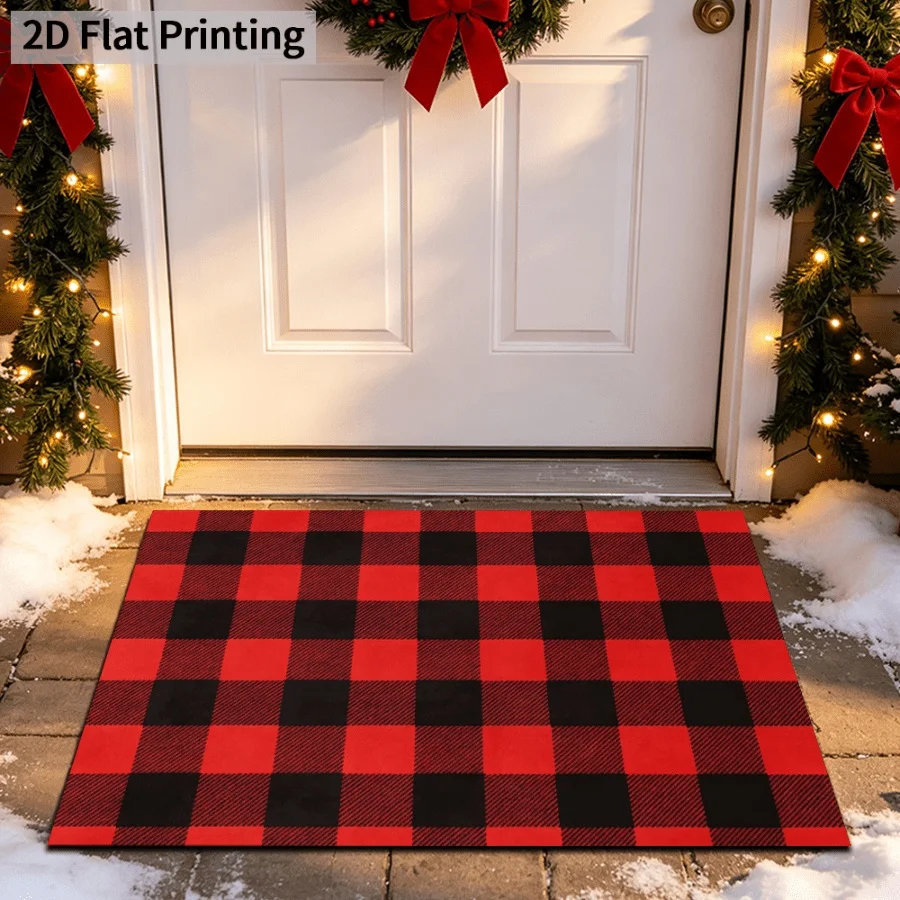Sparkle Christmas Bauble Welcome Rug Luxury Gold Letters Doormat Winter Area Rug Floor Mat Apartment Lounge Foyer Decor
