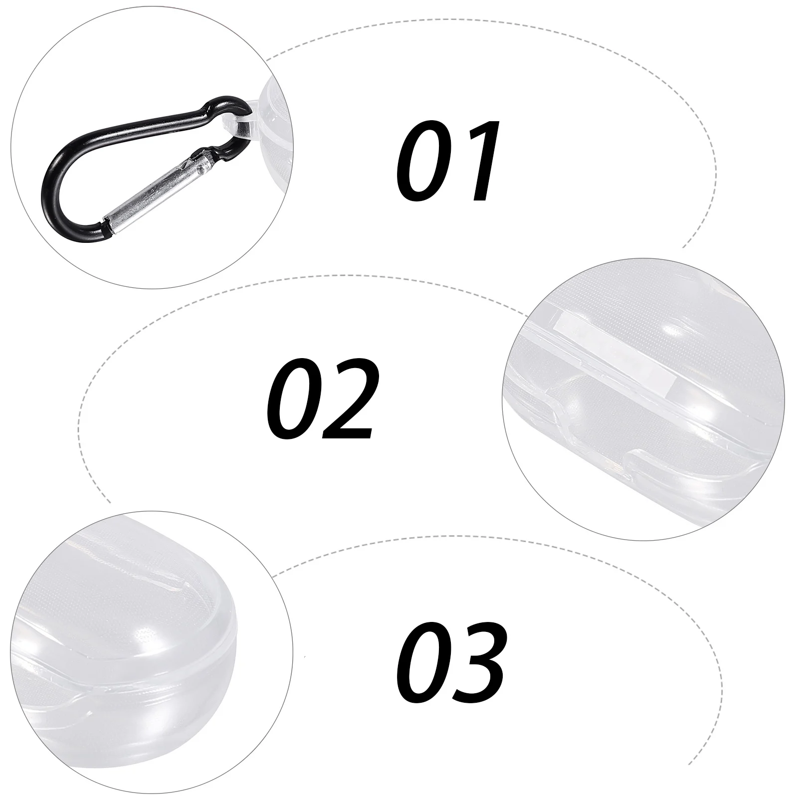 

Wireless Earphone Case Protective Cover for Headphone Storage Premium TPU Transparent Waterproof Pressure Resistant Charging