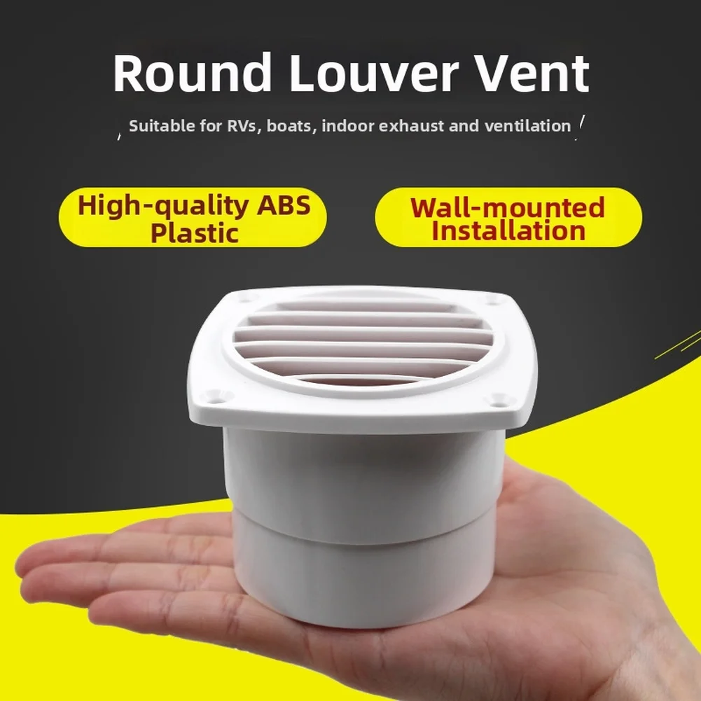 Plastic Grille White,Black Round Louver Vent ABS Plastic Circular Louver Pattern Wall Mount Reinforced Structure